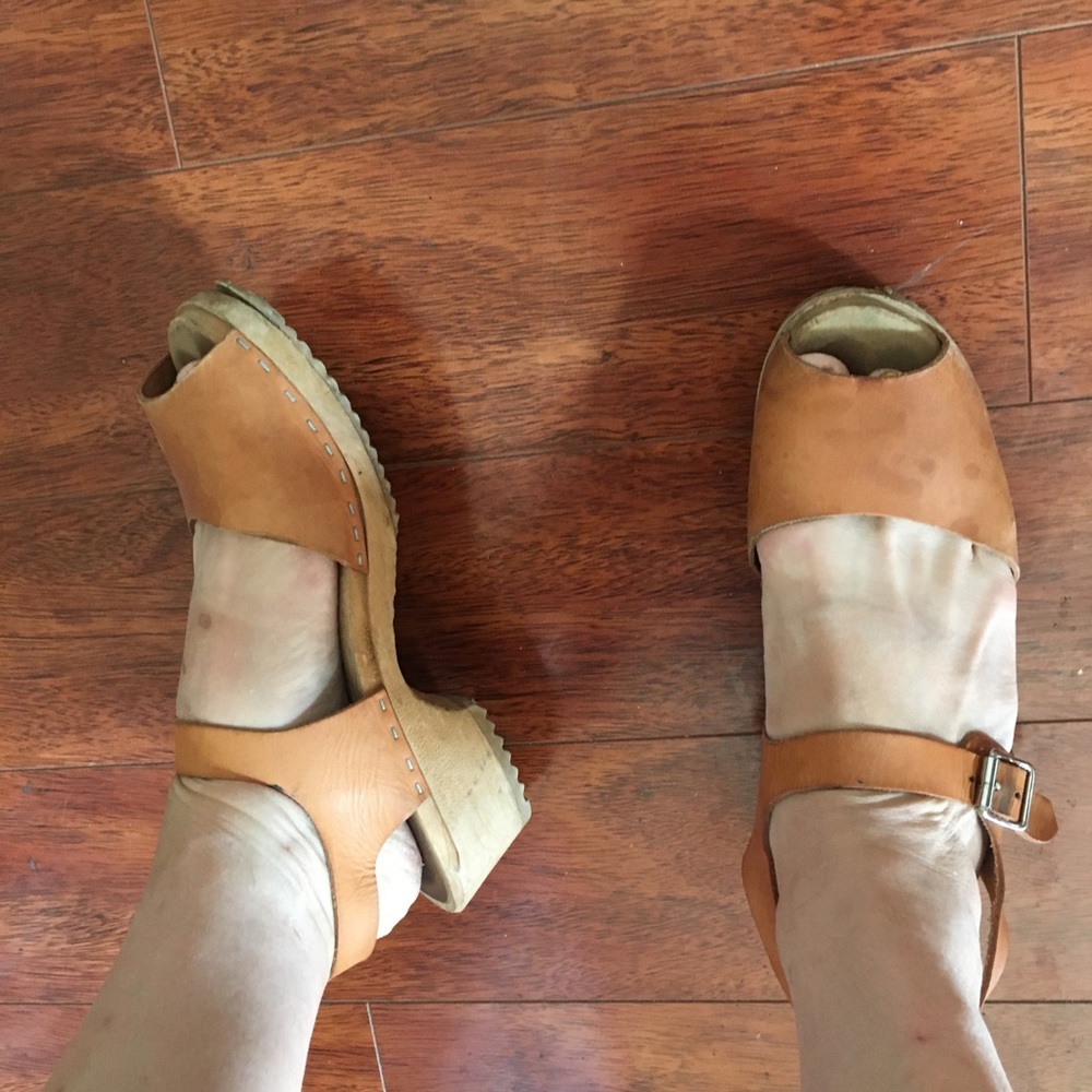 Vintage Greta Swedish Leather Clogs